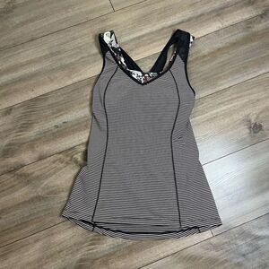 Lululemon Black Built in‎ Bra Athletic Tank Top Women 4/Small D-28